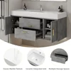 Wall Mounted 48 Inch Grey Bathroom Vanity with Sintered Stone Countertop and Ceramic Basin Storage Moisture-proof Easy Assembly 4