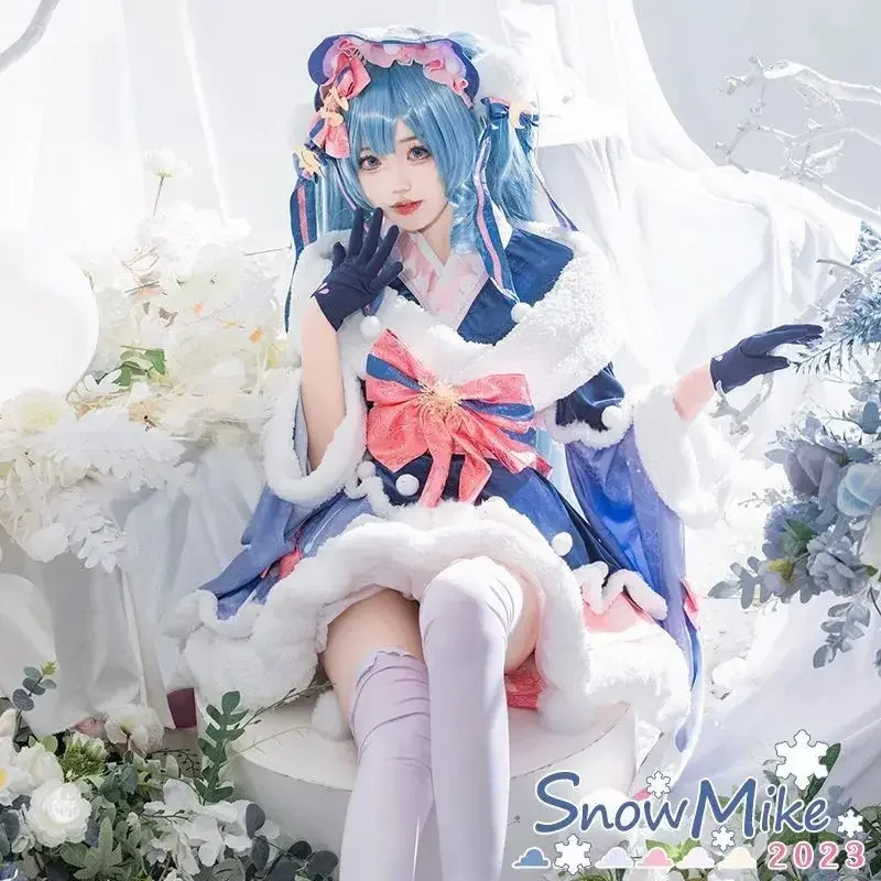 

Snow Hatsune Miku cos dress snow miku VOCALOID2023miku Snow Chuyin cosplay women's dress