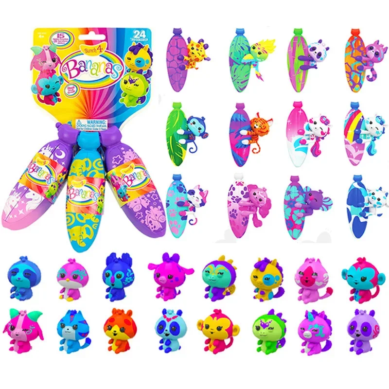 야생화 나무 바나나 향기 귀여운 동물 손가락 인형, 깜짝 장난감 향기 블라인드..