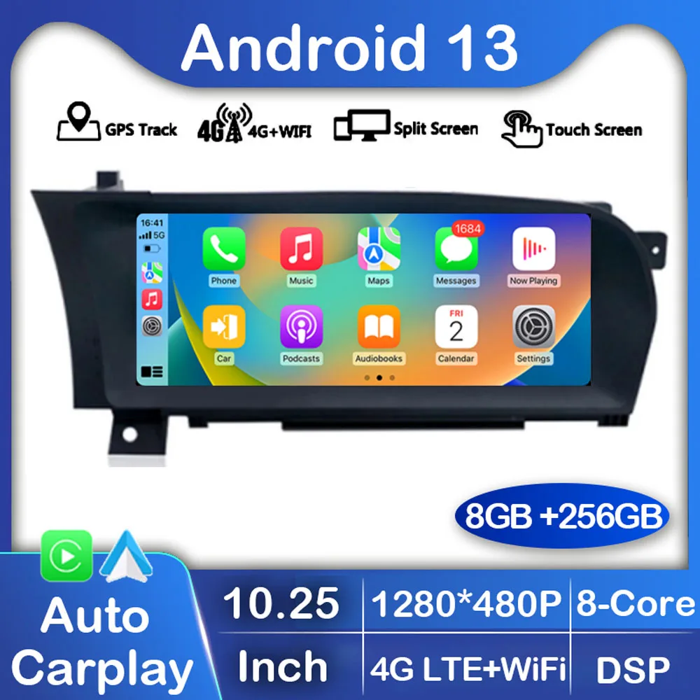 

10.25" Android 13 Car Radio For Mercedes W221 W216 W222 2005-2015 WIFI SIM Carplay Auto GPS Multimedia Player Stereo Head Unit