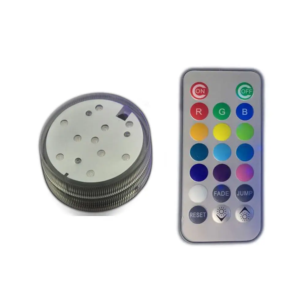 원격 제어 수중 LED 조명 RGB 방수 배터리 구동 수중 조명 (어항, 연못, 수영장, 꽃병, 꽃꽂이용)