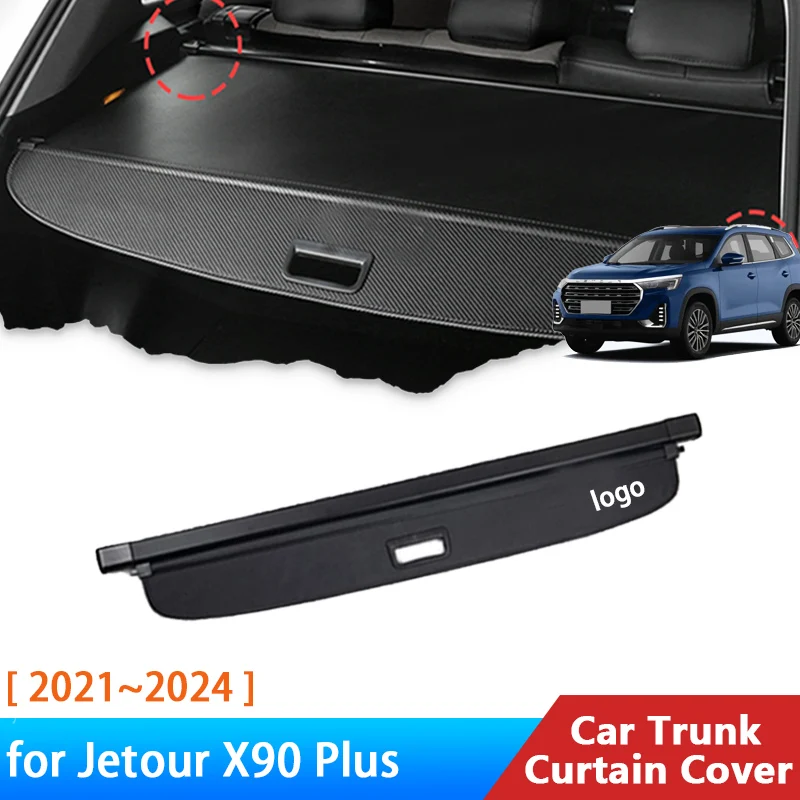 

For Chery Jetour X90 Plus 2023 X90Plus 2024~2019 2021 Accessories Car Trunk Cargo Mat Rear Curtain Retractable Anti-peeping Part