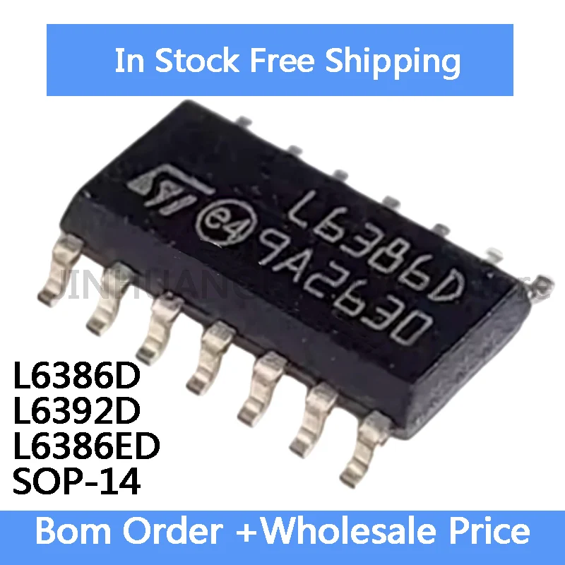 5-10Pcs L6386D L6386ED L6598D SOP-14 고전압 및 로우 사이드 드라이버 칩 IC 재고 있음 도매