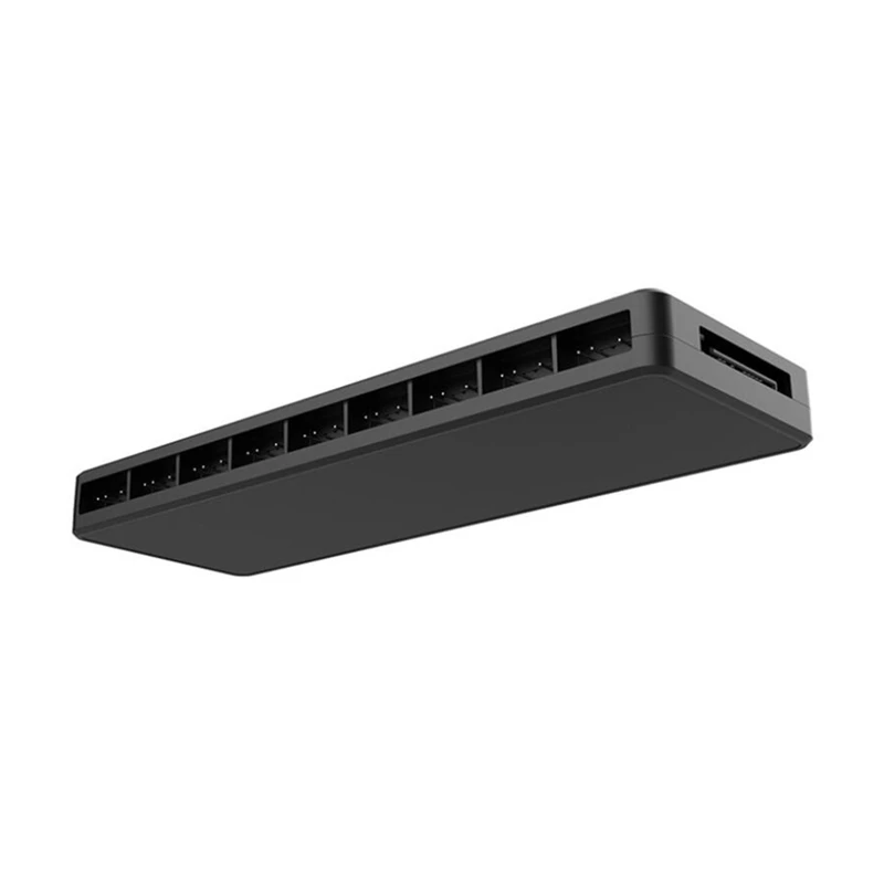 Фото Разветвитель TEUCER 1-9 PWM и ARGB для вентилятора, 4-контактный, 3-контактный, адресуемый RGB-адаптер SATA, Интерфейсный концентратор для настольного ПК №4