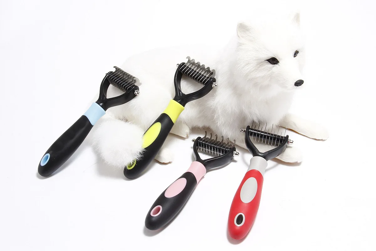 Professional Pet Deshedding Brush, 2 Sided Comb Brush