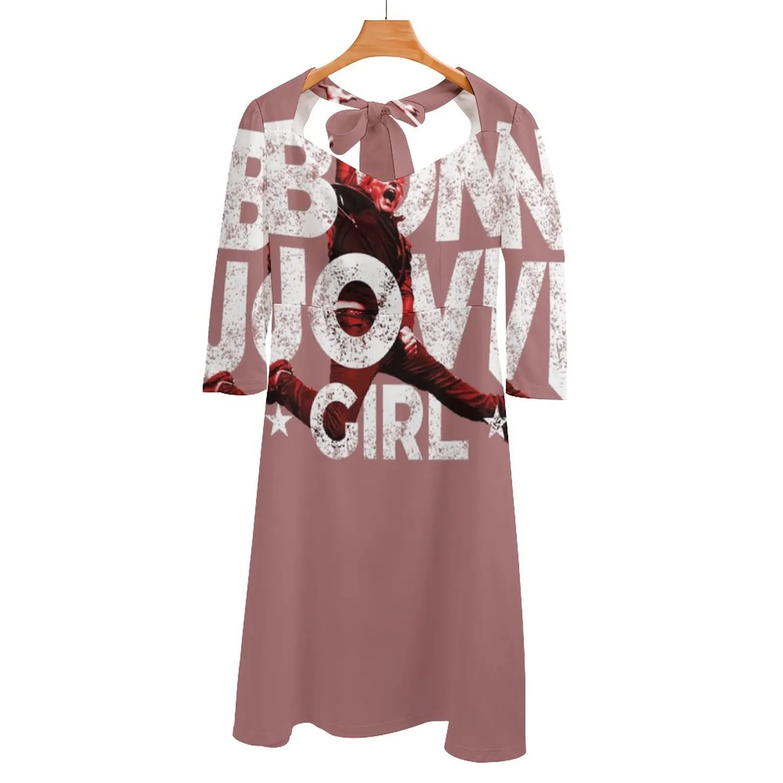 Jovi Girl Back Lacing Backless Dress Square Neck Dress Fashion Design Large Size Abito Allentato Jovi Girl 2020 Tour Bon Dresses
