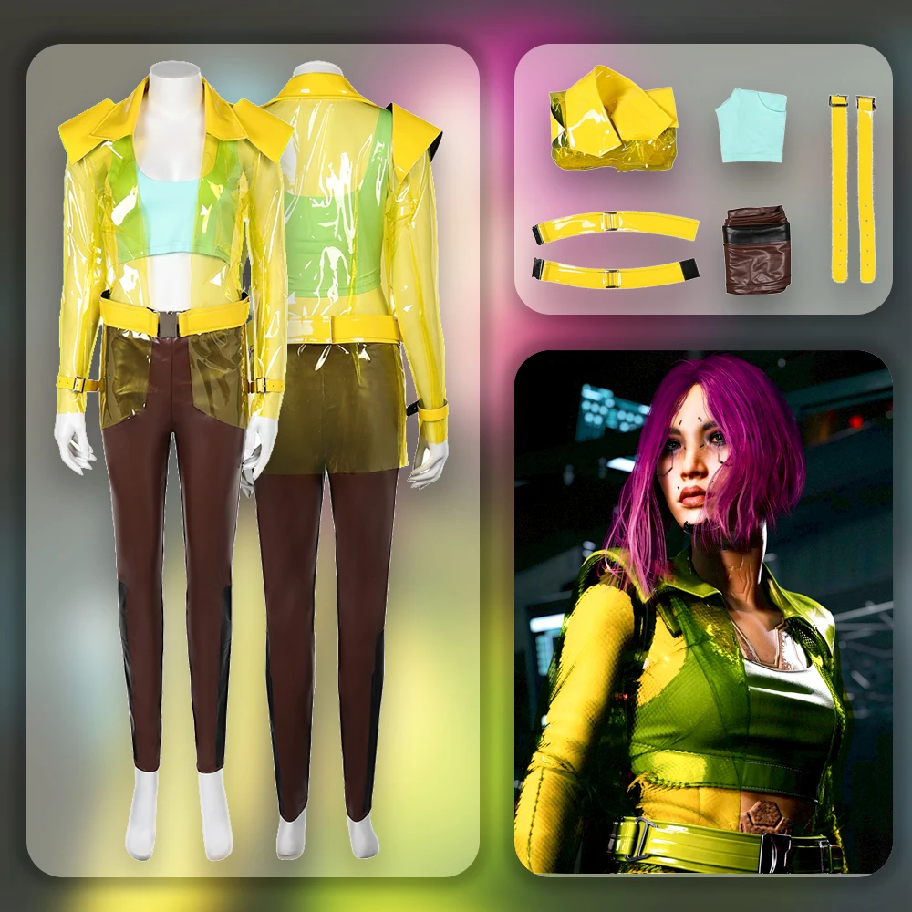 

2077 Game Cos Songbird Cosplay Costume Outfits Fantasy Jacket Vest Pants Accessories Halloween Carnival Suit For Girls Roleplay