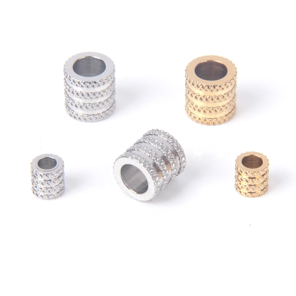 Xhn 10pcs ZZ-050 gold edelstahl großes loch abstands halter paracord perlen charms für armband diy schmuck zubehör – Detail 1