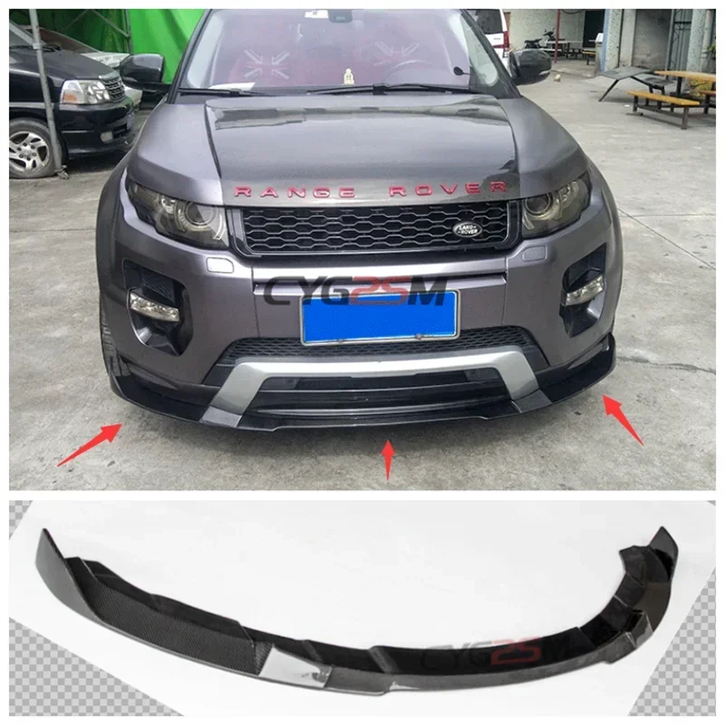 

Подходит для Land Rover Range Evoque 2012-2018 натуральное углеродное волокно передний бампер разветвитель для губ Диффузор Корпус Комплект