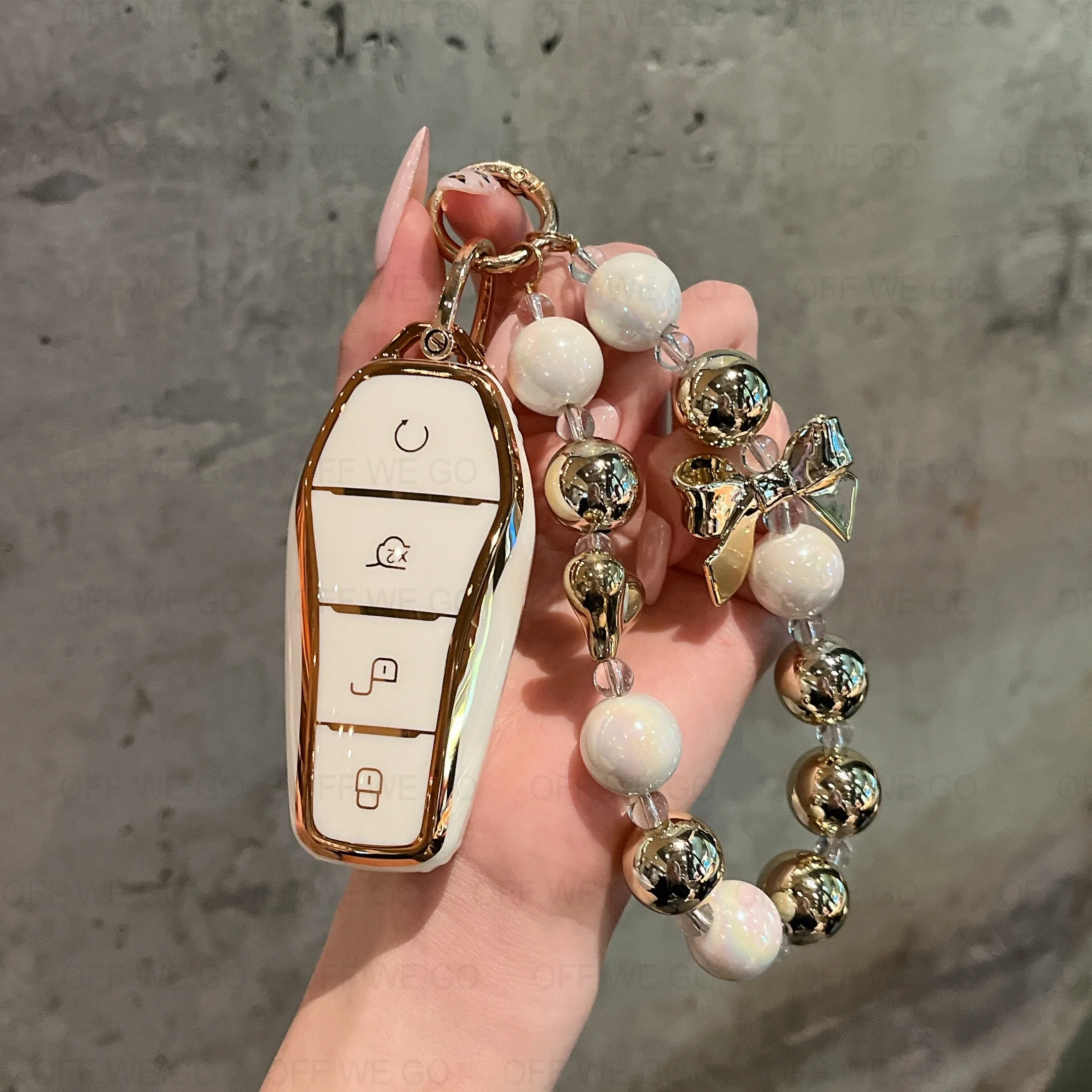 CarKey Fob-Abdeckung, passend für BYD Han Ev Tang Dm, 4-Tasten-Leder-Schlüsselanhänger-Abdeckung, Smart-Key-Shell mit Schlüsselanhänger – Detail 16