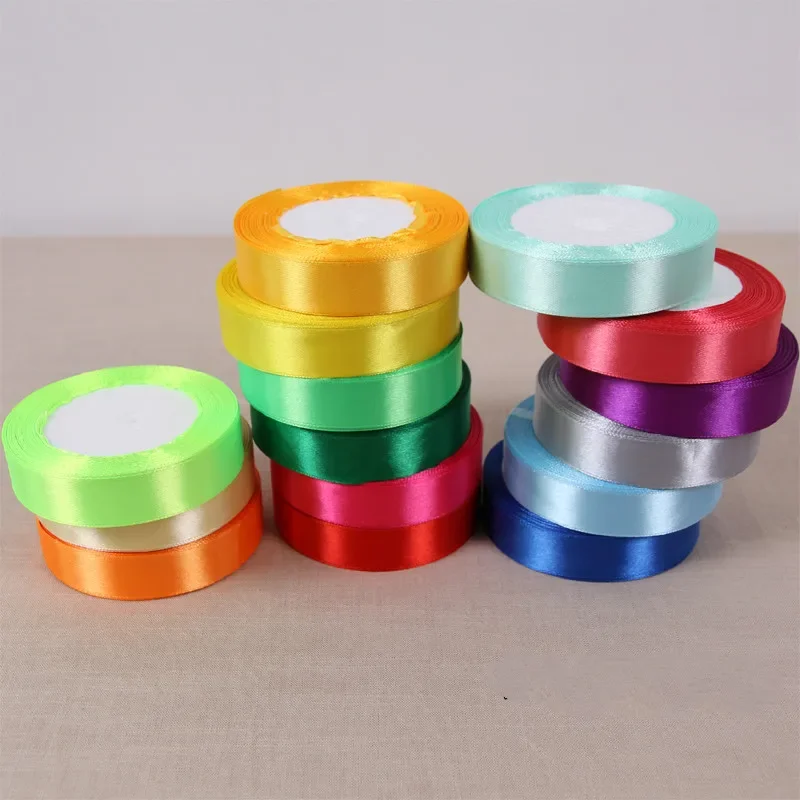 25Yards Satin Ribbon 20mm Single Face Wedding Silk Ribbon Party Decoration Satin Tapes Crafts Invitation Card Gift Wrapping DIY