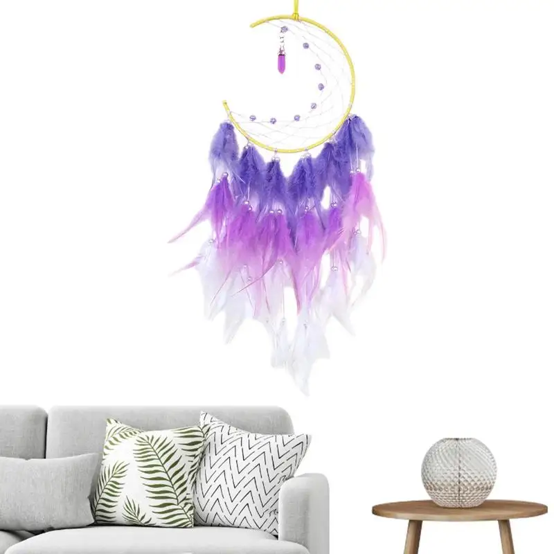 

Moon Dream Catcher Led Decor Blue Dreamcatcher Wall Decorations Ornaments Handmade Led Dream Catchers Blessing Gift For Kids