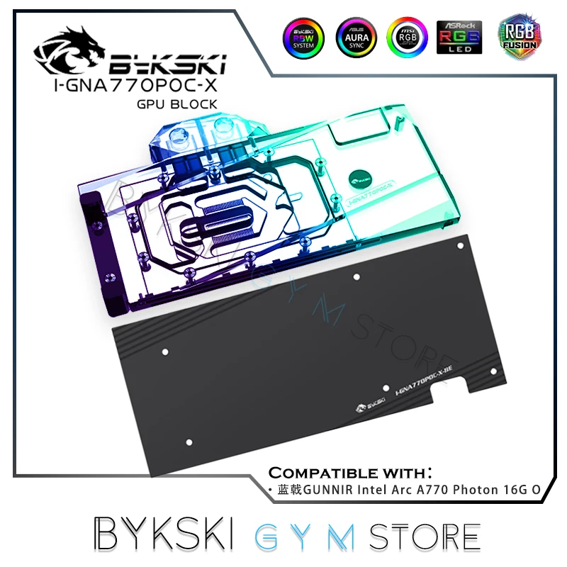 Bykski Gpu Water Block Uso Per Gunnir Intel Arc A770 Photon 16G Oc Card / Rgb Radiatore Di Raffreddamento In Rame I-Gna770Poc-X