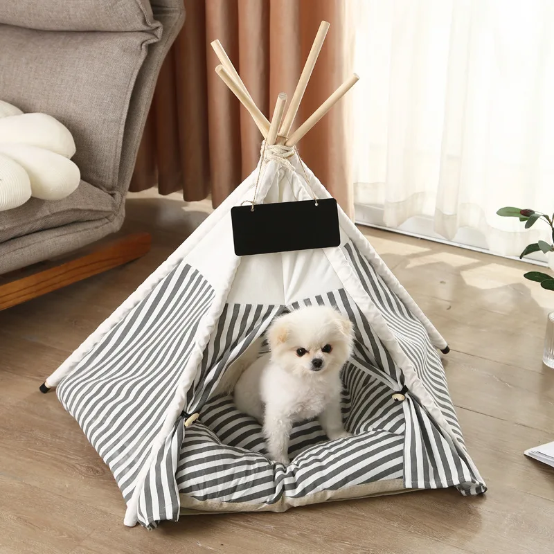 

Pet Tent House Cat Dog Beds Portable Teepee With Thick Cushion Washable Pet Teepee For Dog Puppy Excursion Outdoor Indoor