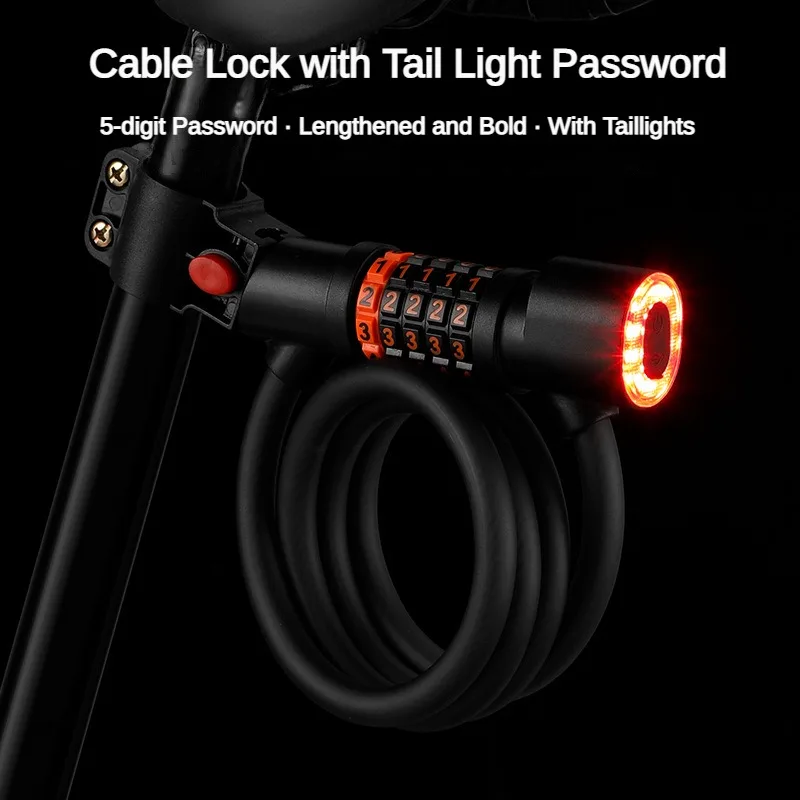 

Bicycle Light with Password Lock Type-c Charging Mountain Bike City Cycling Five-digit Password Taillight Bicycle Accessories