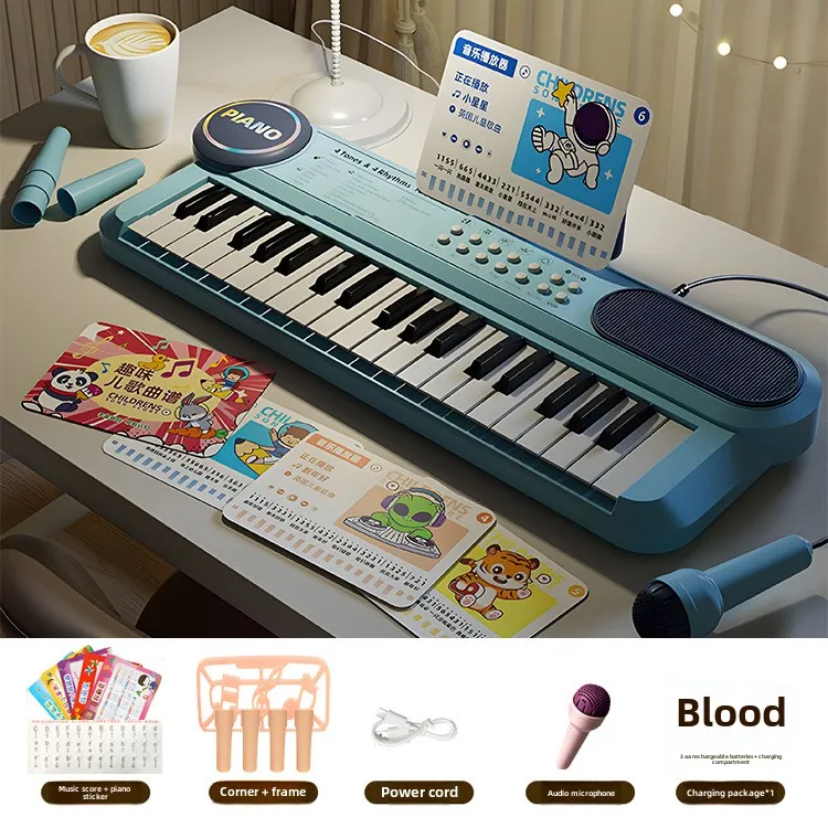 بيانو أطفال إلكتروني 37 مفتاح مع ميكروفون Uberwish