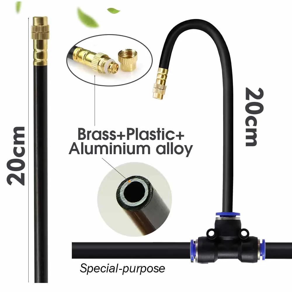 60 W selbstansaugende Pumpe, Nebelkühlsystem, Rückschlagventil, Smart-Timer 360 ° Biege Düse Zerstäuber Sprayer Outdoor Garten Bewässerung – Detail 5