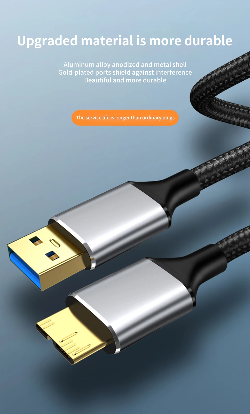 Micro b cabo usb 3.0 para disco