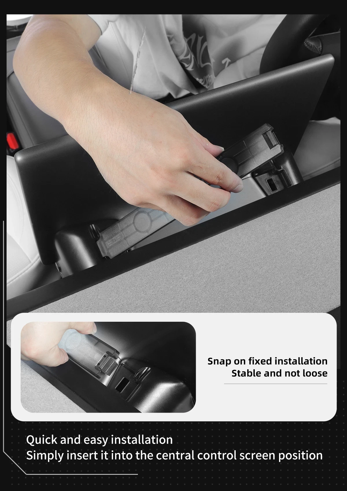 For Tesla Model Y Juniper 2026 Model 3 Highland 2025 Under-Screen Hidden Storage Box Behind Screen Center Console Organizer Case