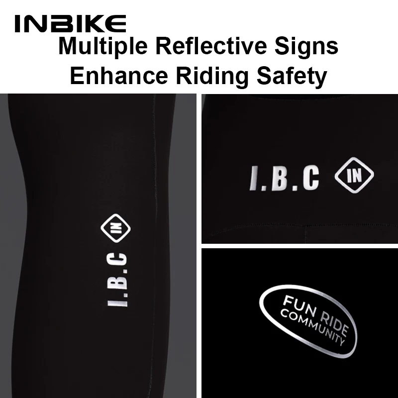 INBIKE Women's Thermal Fleece Cycling Bib Tights Padded Winter Cycling Pants with Pockets Road Bike Windproof Clothing