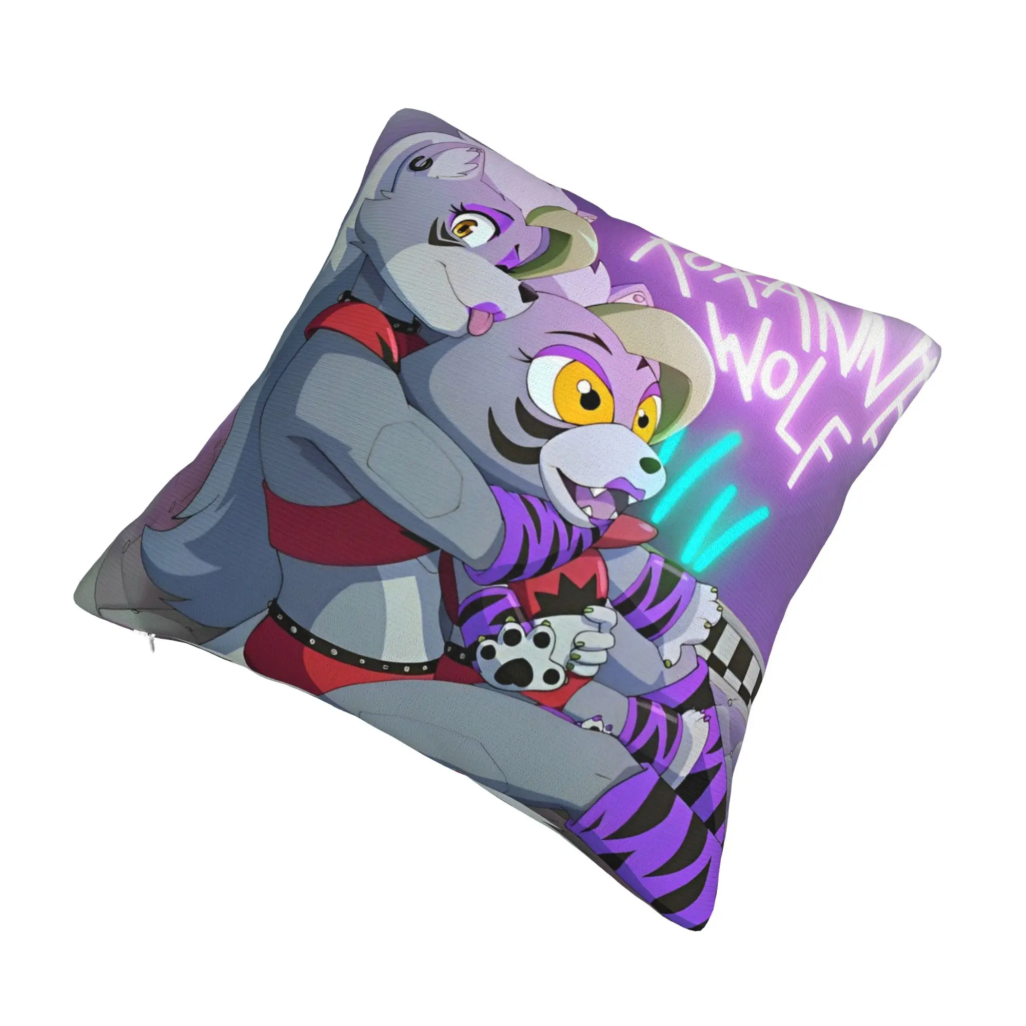 영화 Roxanne FNAF 정사각형 베개 케이스 쿠션 커버 자동차용 맞춤형 지퍼 장식 베개 케이스 45*45cm