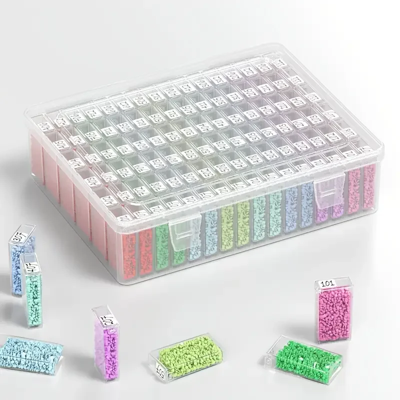 Integrated Small Storage Box Set Diamond Painting Storage Box Diamond Art Handheld Bead Box 96 Grid Painti