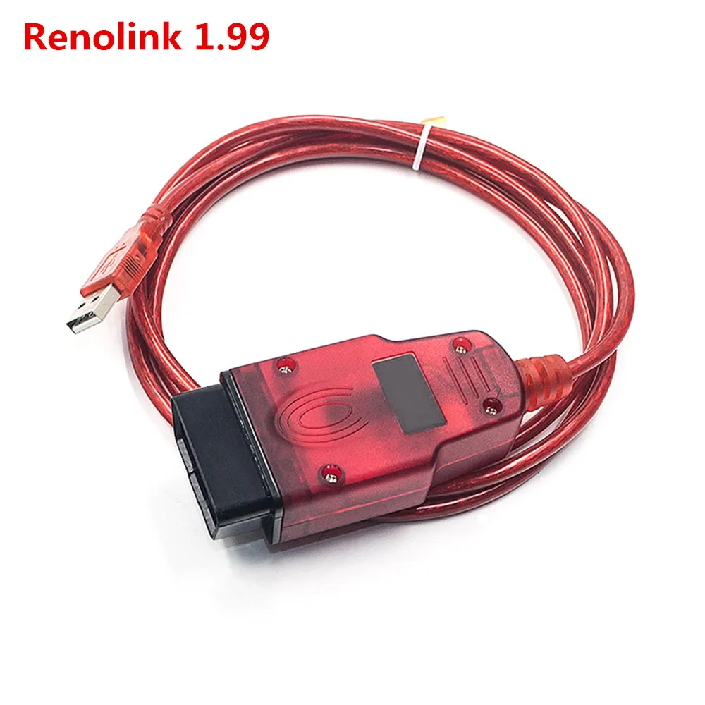 car battery drain tester Newly Reno link V1.99 For Renault ECU Programmer RenoLink V1.87/V1.94 USB Diagnostic Cable ECU Program/Key Coding/Airbag Reset motorcycle oil temp gauge Diagnostic Tools