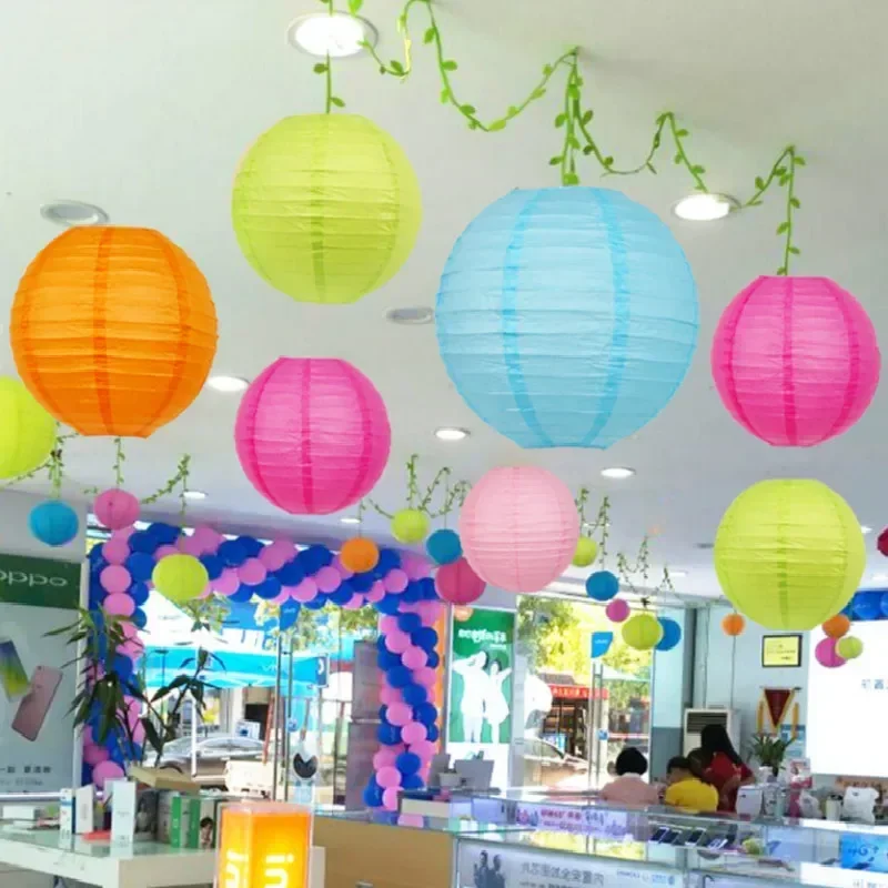 1 piece 8Inch Chinese Round Paper Lanterns ball for Wedding Party Hanging lanterns Birthday Decor babyshower supplies Paper Lantern