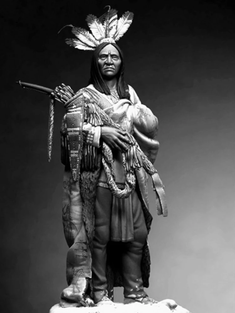 Unmontierter 1/24 75mm antiker Krieger-Ständer mit Sockel, Harzfigur, Miniatur-Modellbausatz, unbemalt