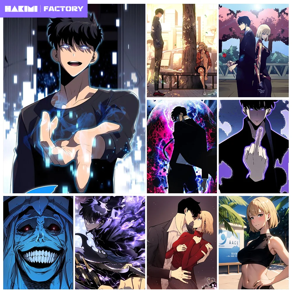 

Solo Leveling 5D DIY Diamond Painting Korea Anime Only I Level Up Sung Jin Woo Wall Art Cross Stitch Mosaic Home Decor