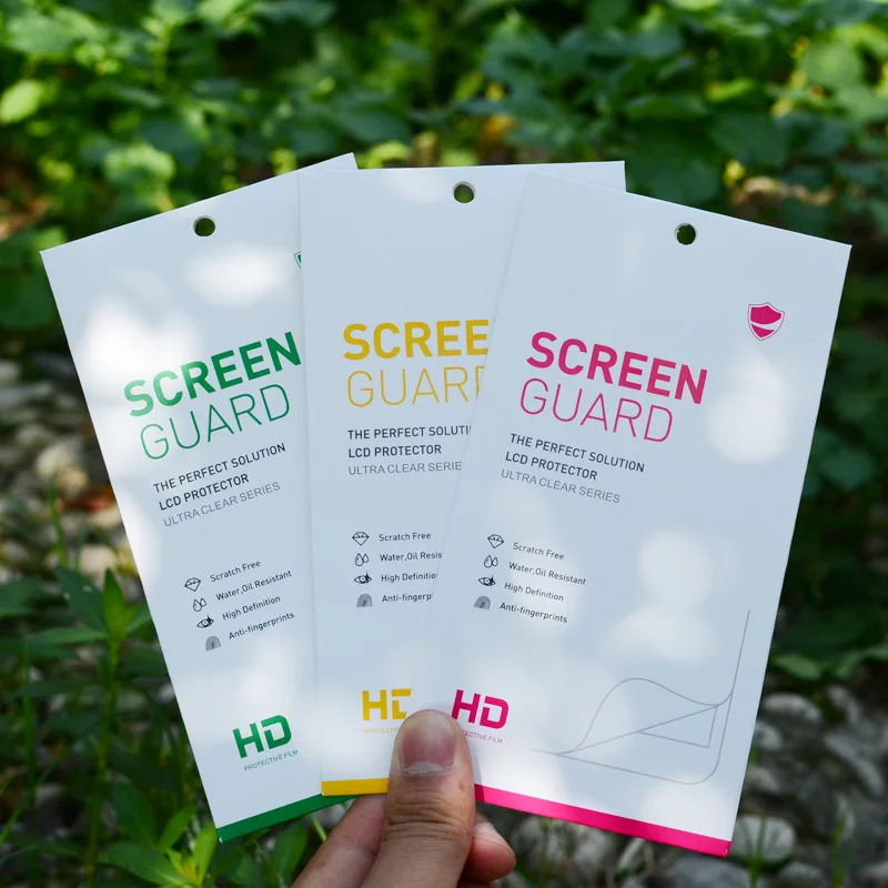 

200Pcs Tempered Glass Screen Protector 3Colors Universal Retail Packaging Box For iphone Samsung