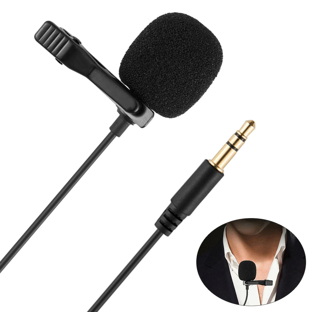 

Omnidirectional Capacitance Metal Microphone 3.5mm Jacks Lavalier Mic Mini Audio Microphone for PC Computer Laptop Sound Card