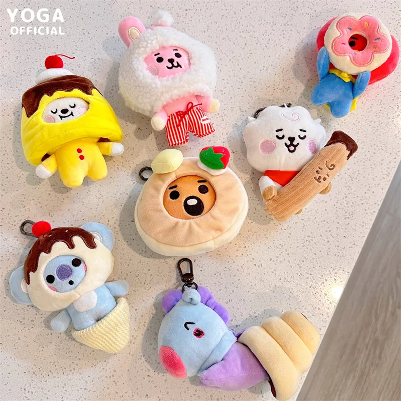 BT21 Hobby Tata Rj Chimmy Cooky Shooky Mang Koya Dessert Series Surrounded  By Plush Doll Keychain Bag Ornament Birthday Present - AliExpress