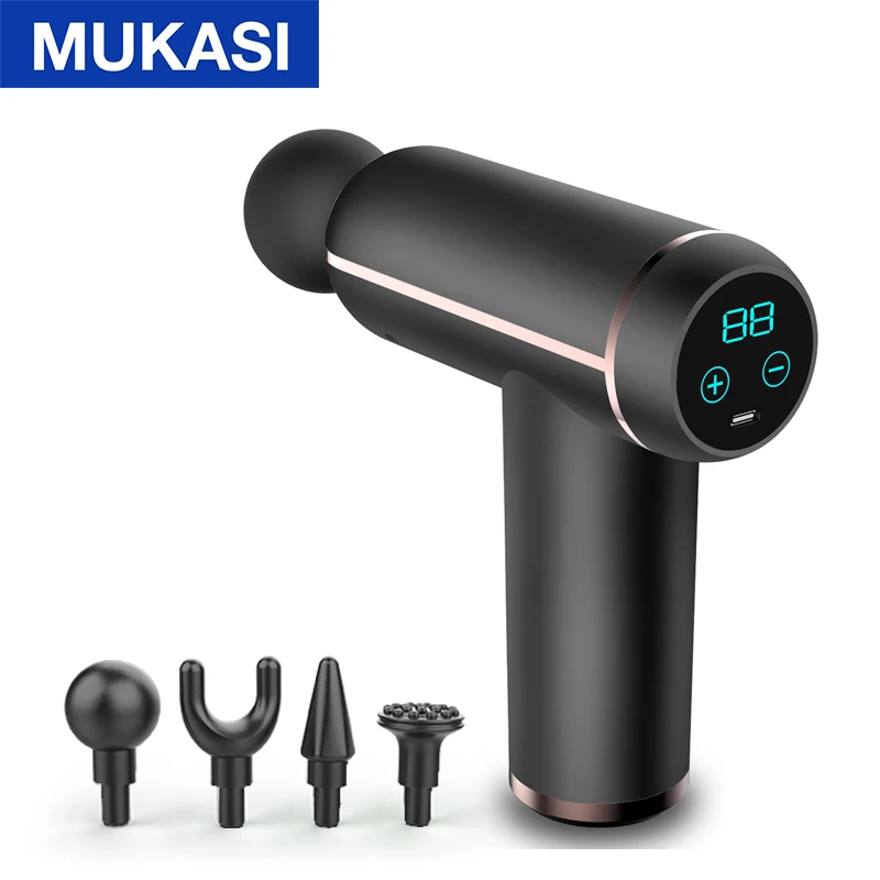 MUKASI LCD Display Massage Gun Portable Percussion Pistol Massager For Body Neck Deep Tissue Muscle Relaxation Gout Pain Relief 19