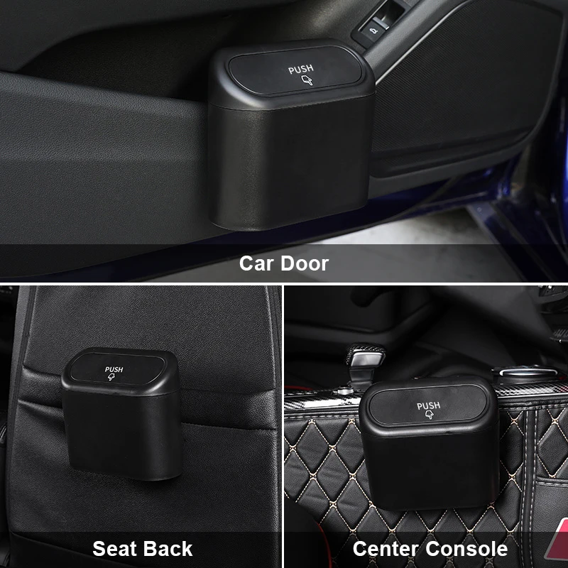 Car Trash Storage Bucket Car Door Hanging Trash Bag Automobile Interior Garbage Can