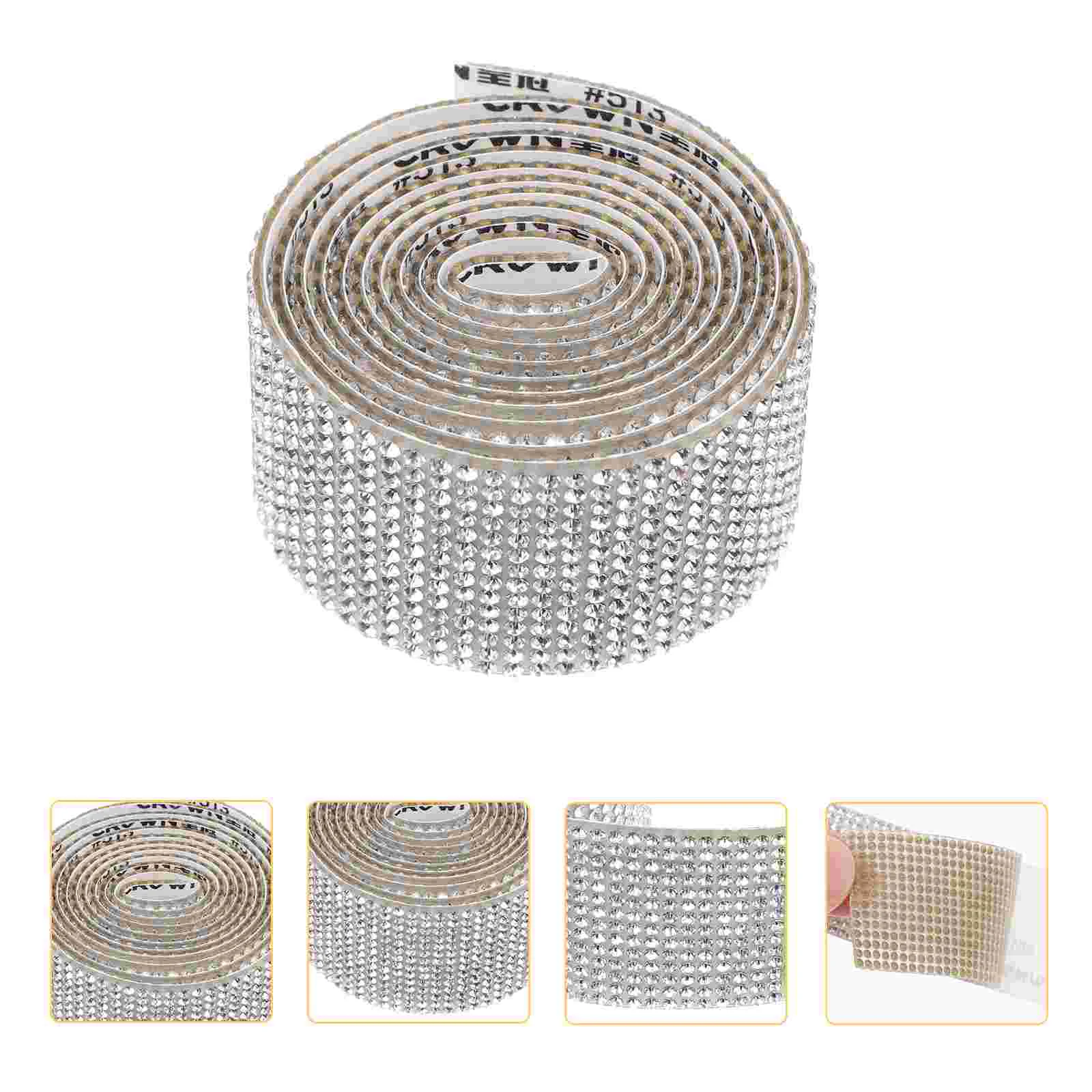 

3 Rolls Self Adhesive Rhinestone Strip Decor Bling Drill Ribbon Diamond Decorative Belt Shinny Rhinestones Craft Supplies