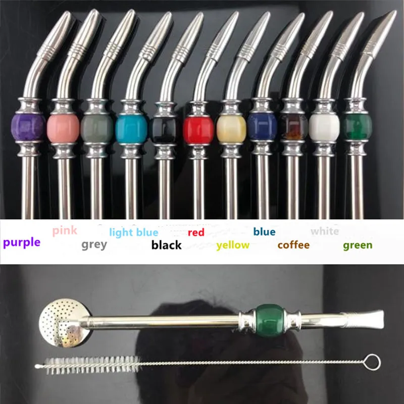 Tea Spoons Stainless Steel Drinking Straw Spoon Tea Filter Yerba Mate Tea Straws Bombilla Gourd Reusable Coffee Tools Washable Tool