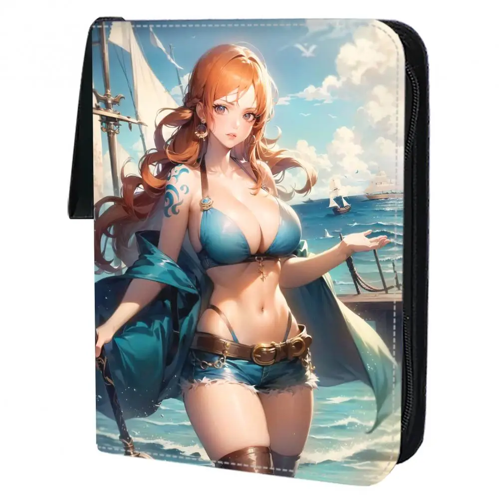 450Pcs One Piece Sexy Nami Hancock Nine-Grid Card Book Zipper Leather Card  Card Thickened Card Album Comes with 25 Inner Pages - AliExpress