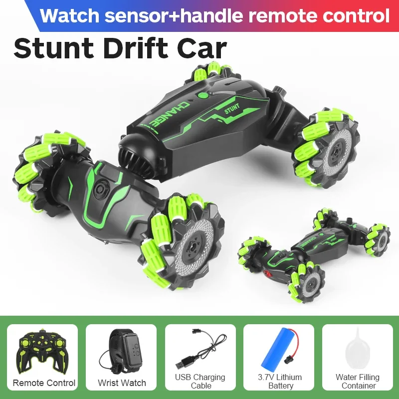 Gesture Sensing RC Stunt Car with Light & Music + Tail Spray, 2023 New  Gesture Sensing Twist Car, Drift Stunt 2.4GHz Remote Control Cars, 360°  Flips