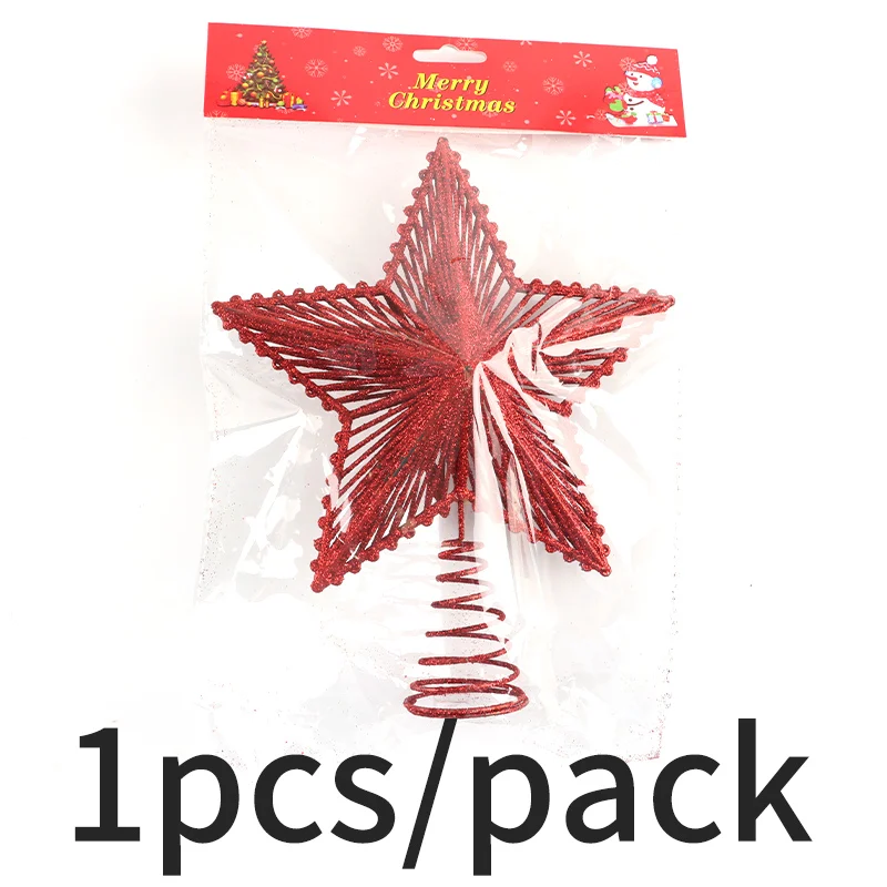 1 Pcs 27.7*19.6cm Gold Silve Sequins Five Pointed Star Tree Top Hat Hollow Out New Year's Christmas Party Supplies Home Decorati