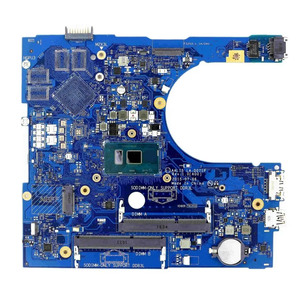 

Genuine Working Laptop UMA DDR3L Motherboard AAL15 LA-D071P w/ i3-6100U For Dell Inspiron 15 5559 3D Cam Laptops