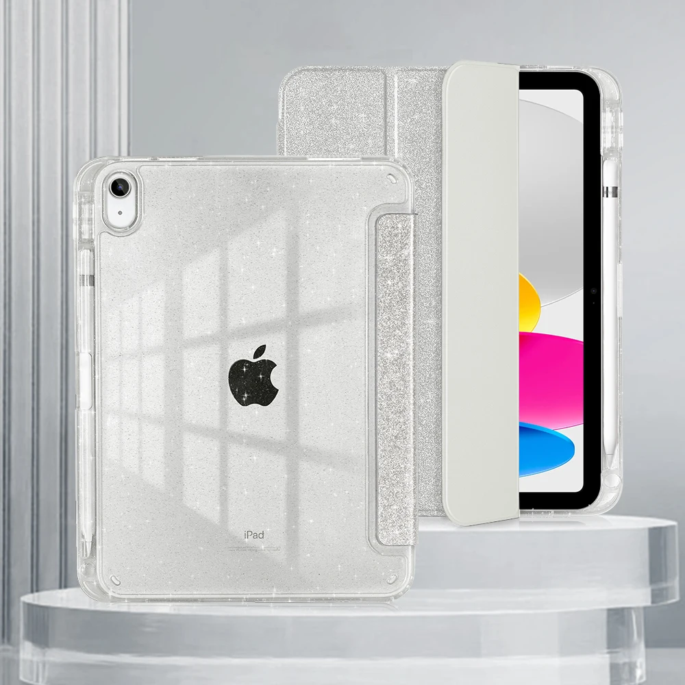 حافظة كمبيوتر لوحي لامعة لجهاز iPad A16 2025 مع حا...