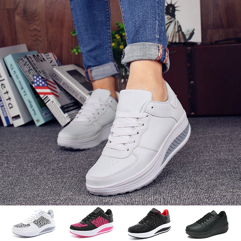 

Women Shake Shoes Fly Weaving Athletic Sneakers Thick Heighten Sports Shoes Spring Autumn Casual Footwear Zapatos Deportivos