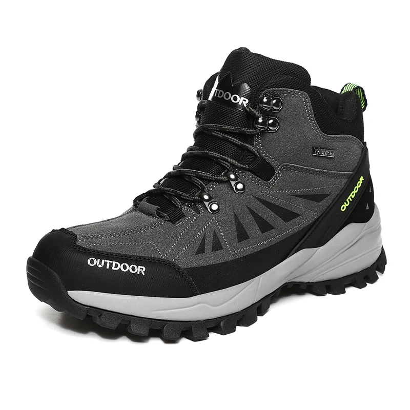 HIKEUP Men Winter Boots Outdoor Hiking Shoes Padded  Trekking Men Boots High Top Mountain Climbing Sneakers Tactical Sneakers