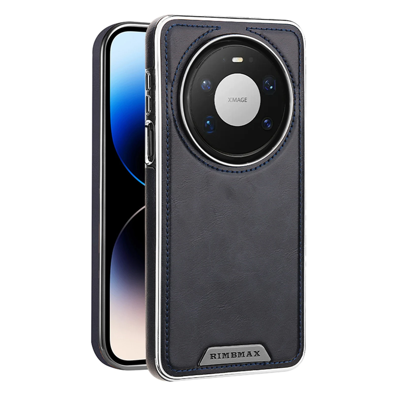 Magnetic Leather Electroplated Protective Phone Case with Wireless Charging Compatibility