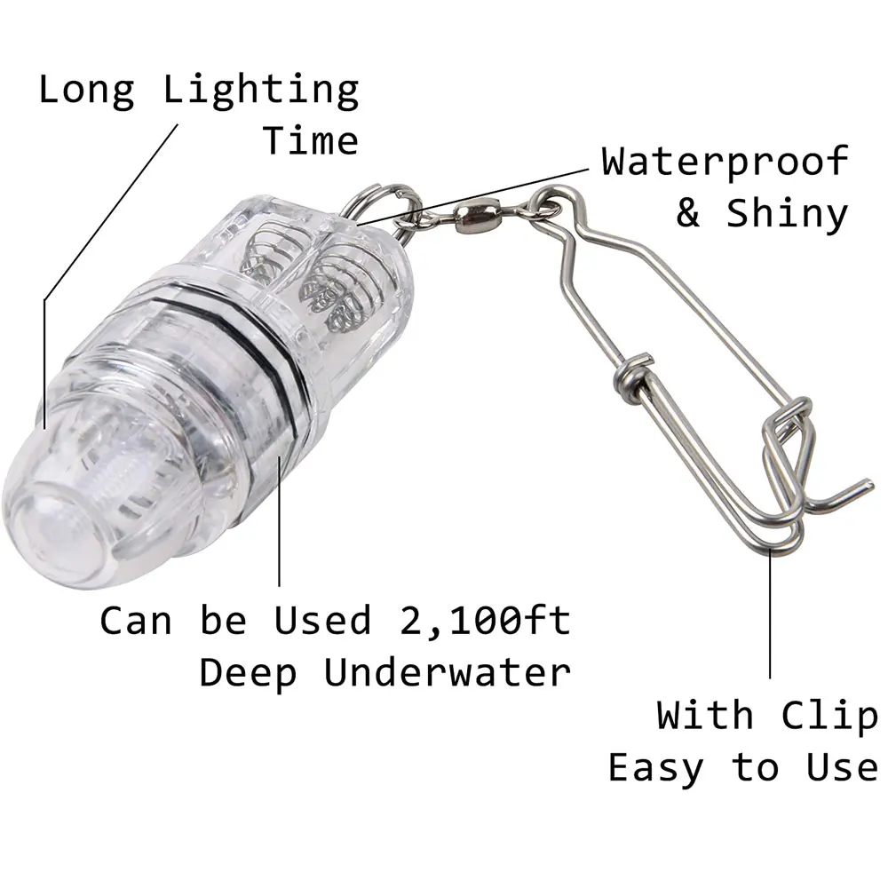 Description Picture 6 of itemDeep Drop Led Fishing Light Colorful Flashing Squid Fishing Lure Light Bait IP68 Waterproof Fish Attraction White Red Blue Green