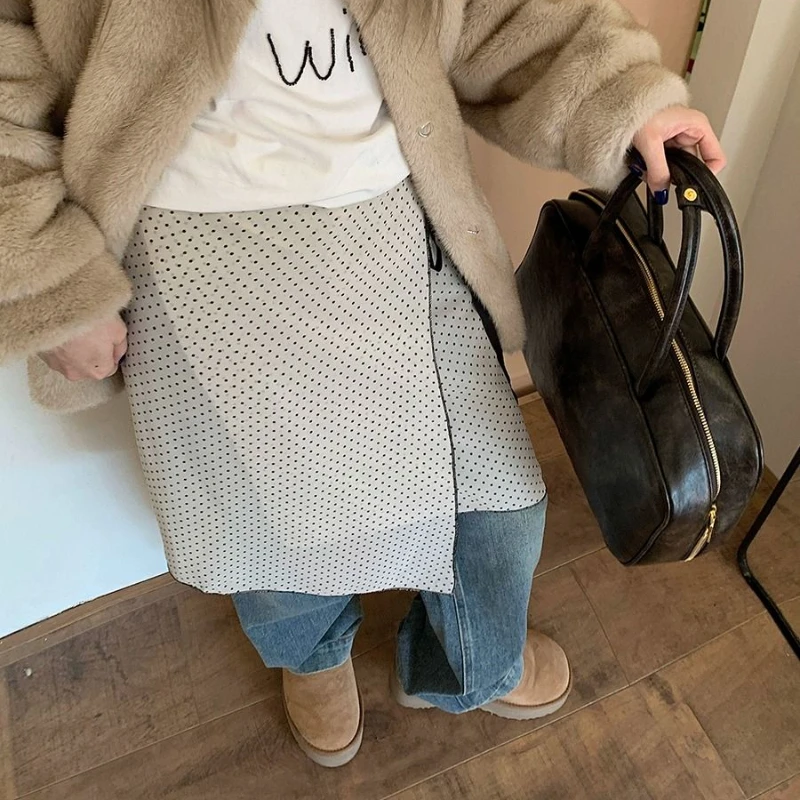 Deeptown Elegant Tulle Short Skirt Women Vintage Korean Fashion Irregular Skirts Wave point Streetwear Casual Lace Up Y2k Skirt