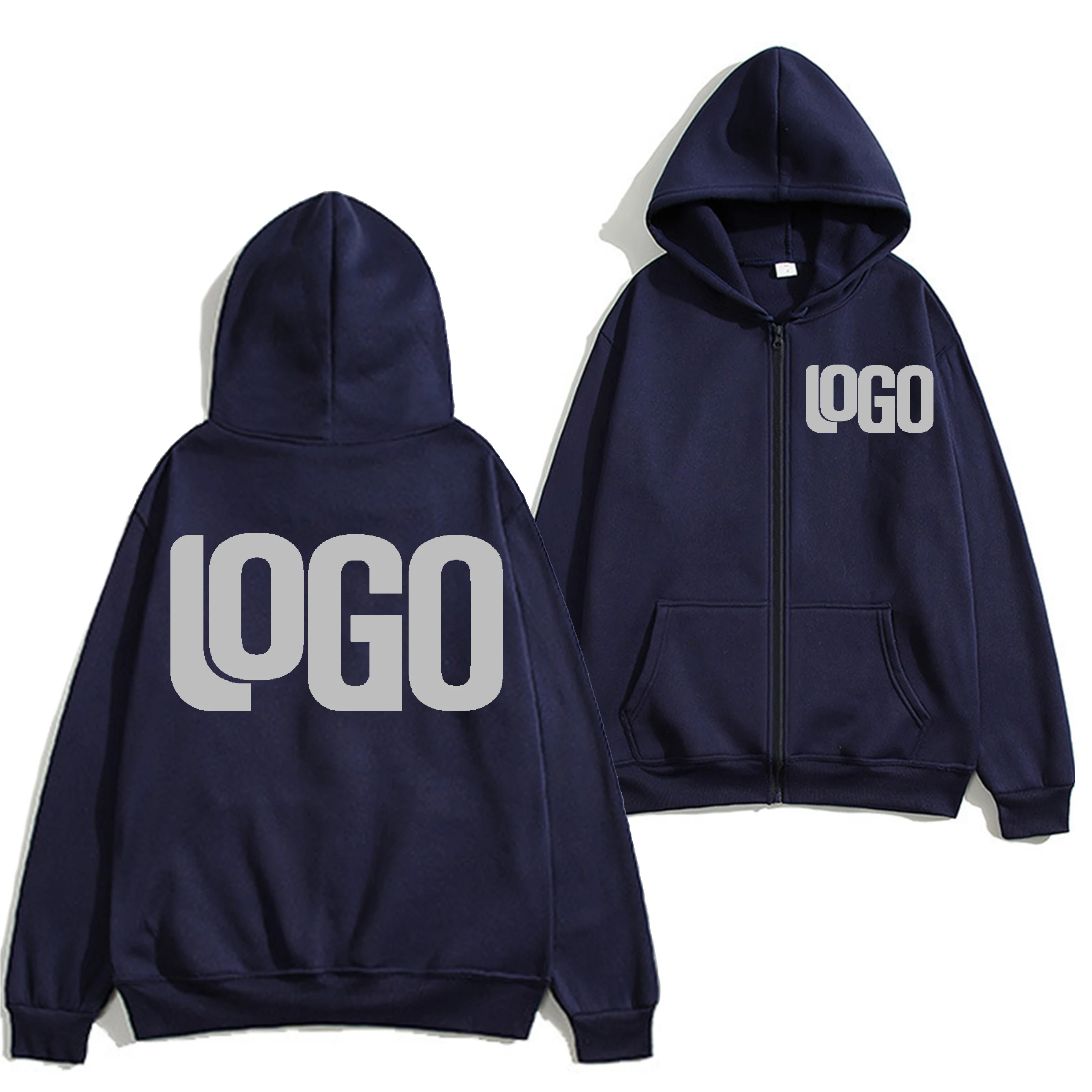 DIY custom your brand LOGO 230GSM new zipper autumn and