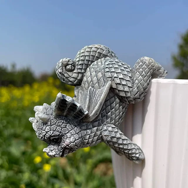 4 Csomag Ültetvényes Edény Tartó Miniatűr Dekoratív Sárkány Ültetvény És Váza Hugger Kreatív 3D Kézműves Szobor Hegymászó Dekoráció - Image 5