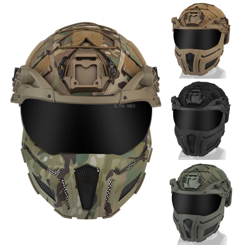 Casco Tattico Veloce Airsoft Paintball Wargame Caschi Protettivi Full Covered Cs Outdoor Sports Equipaggiamento Resistente Agli Urti